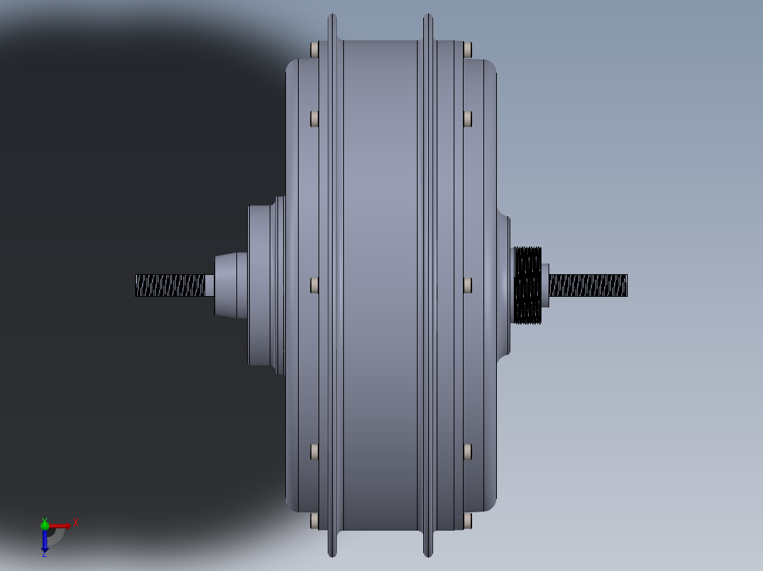 自行车 QS轮毂电机 QS205 H50 3000W--STP俯视图
