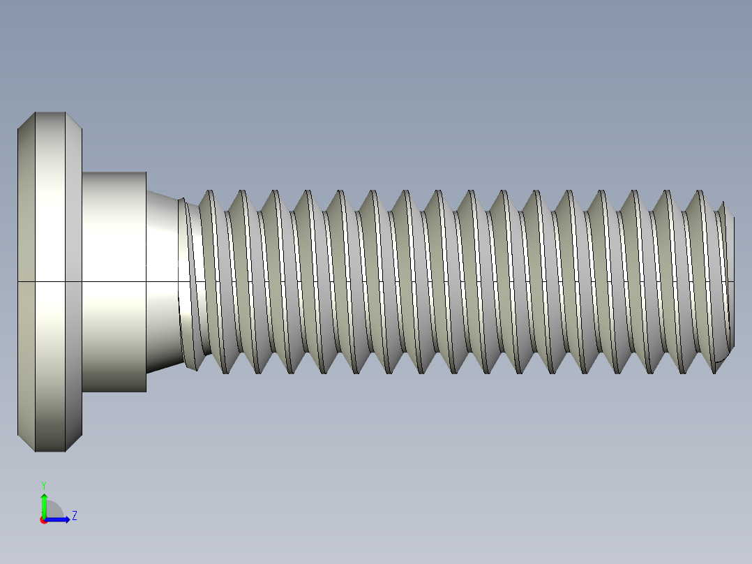 超薄型内六角螺钉-Ultra Low Profile Socket Head Screws 5-16 - 18 Thread Size 1 in Long.IGS左视图