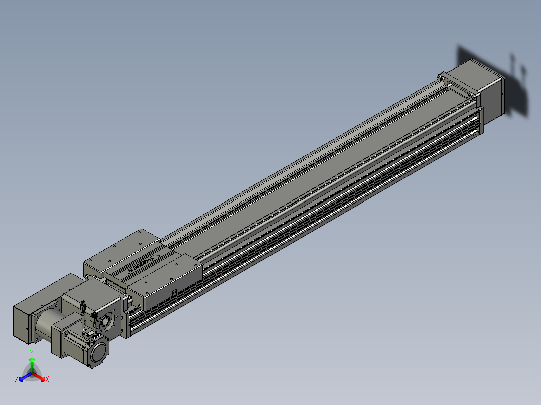 威洛博直线电机模组EB16-L208-S1000-BR-ZP75-MS3-5K正等轴测图