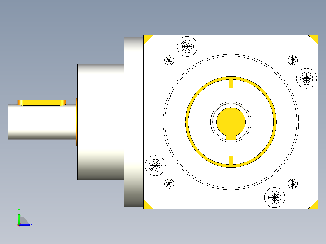 换向器PW90(垂直输出）PLX90-L2 19-70-90-M6.stp左视图