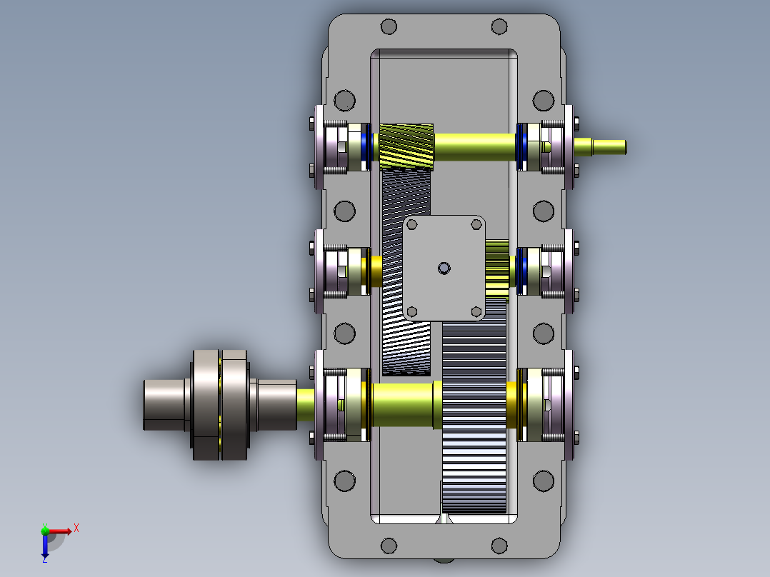 卸料装配体俯视图