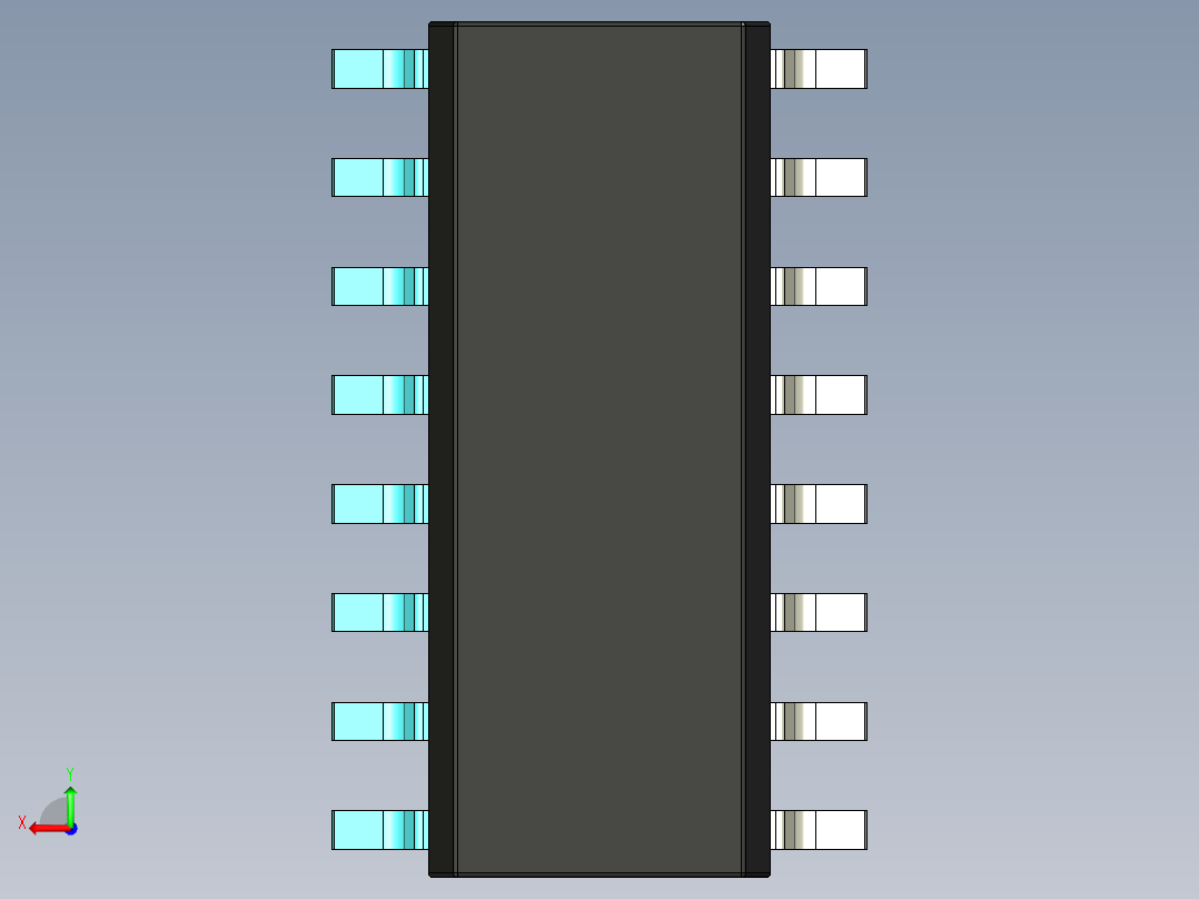 元器件3D封装SOIC1643后视图