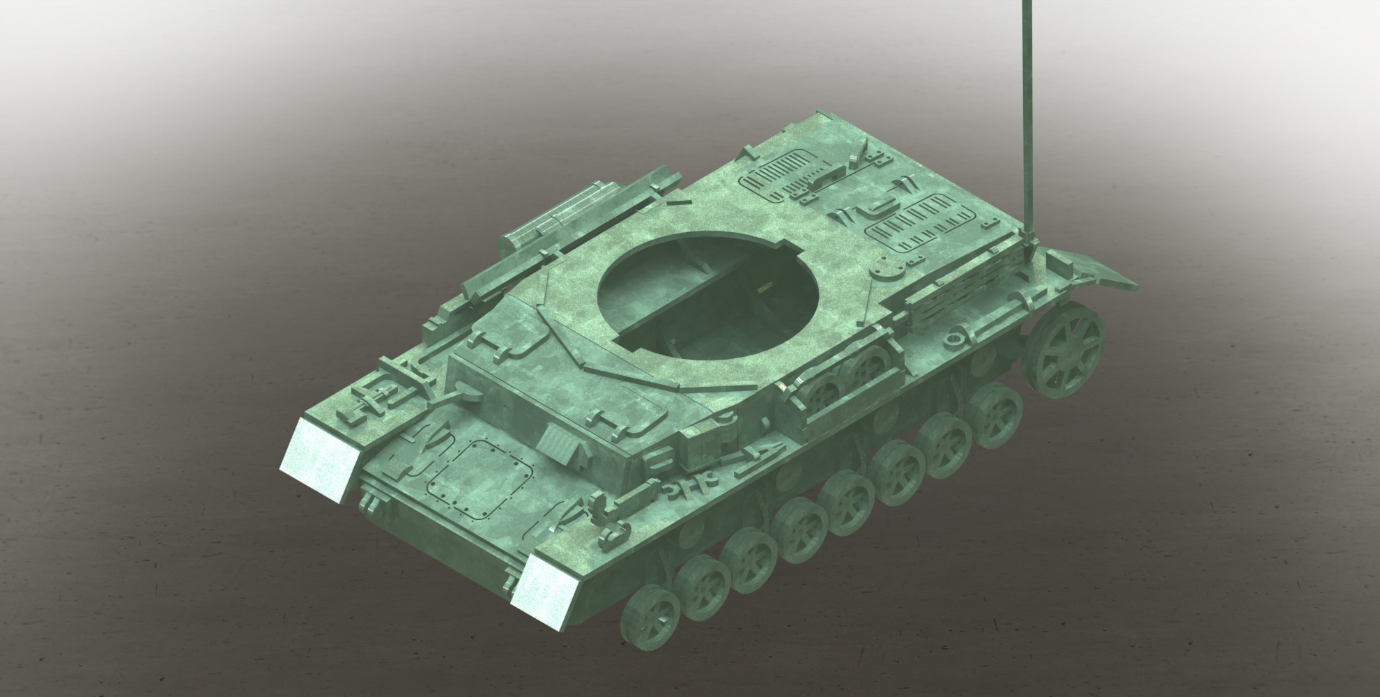 Panzerkampfwagen IV德军坦克模型3D图纸 Solidworks设计 附STEP
