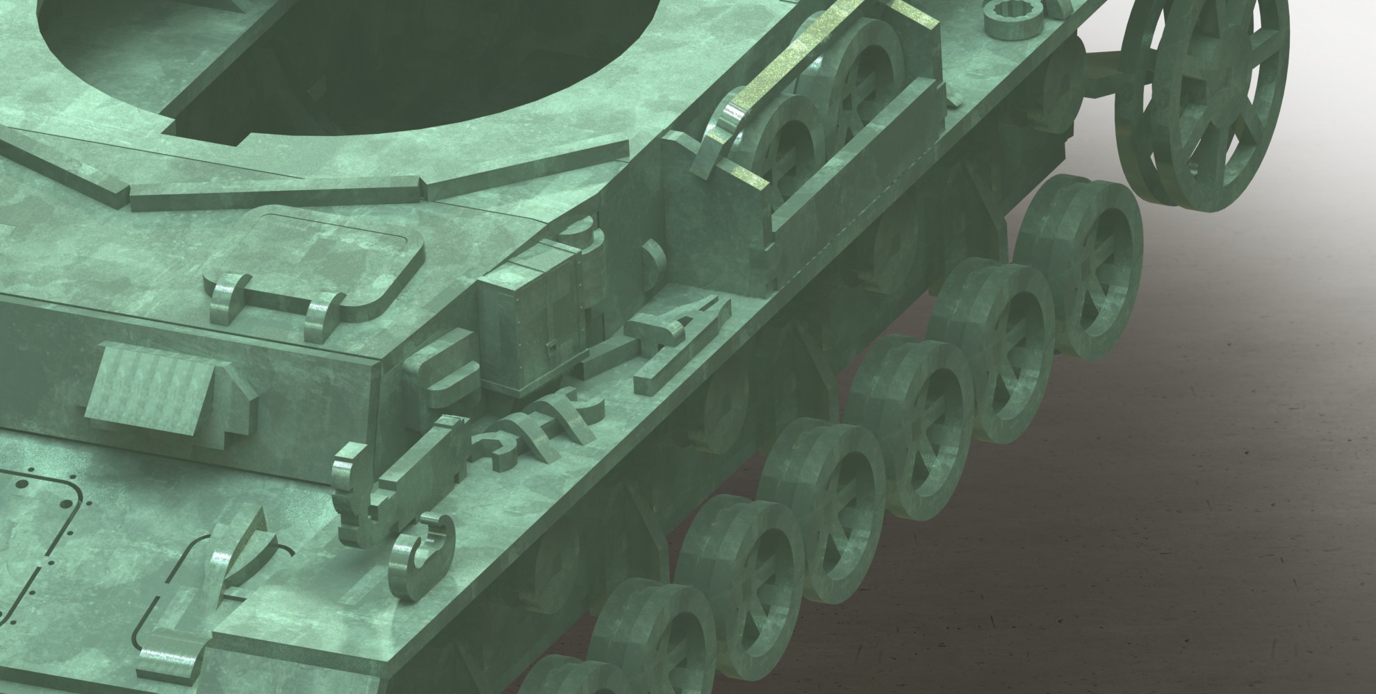 Panzerkampfwagen IV德军坦克模型3D图纸 Solidworks设计 附STEP