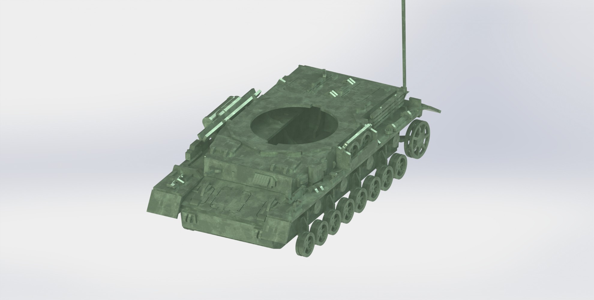 Panzerkampfwagen IV德军坦克模型3D图纸 Solidworks设计 附STEP