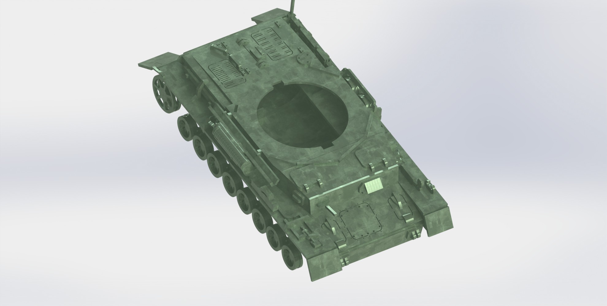 Panzerkampfwagen IV德军坦克模型3D图纸 Solidworks设计 附STEP