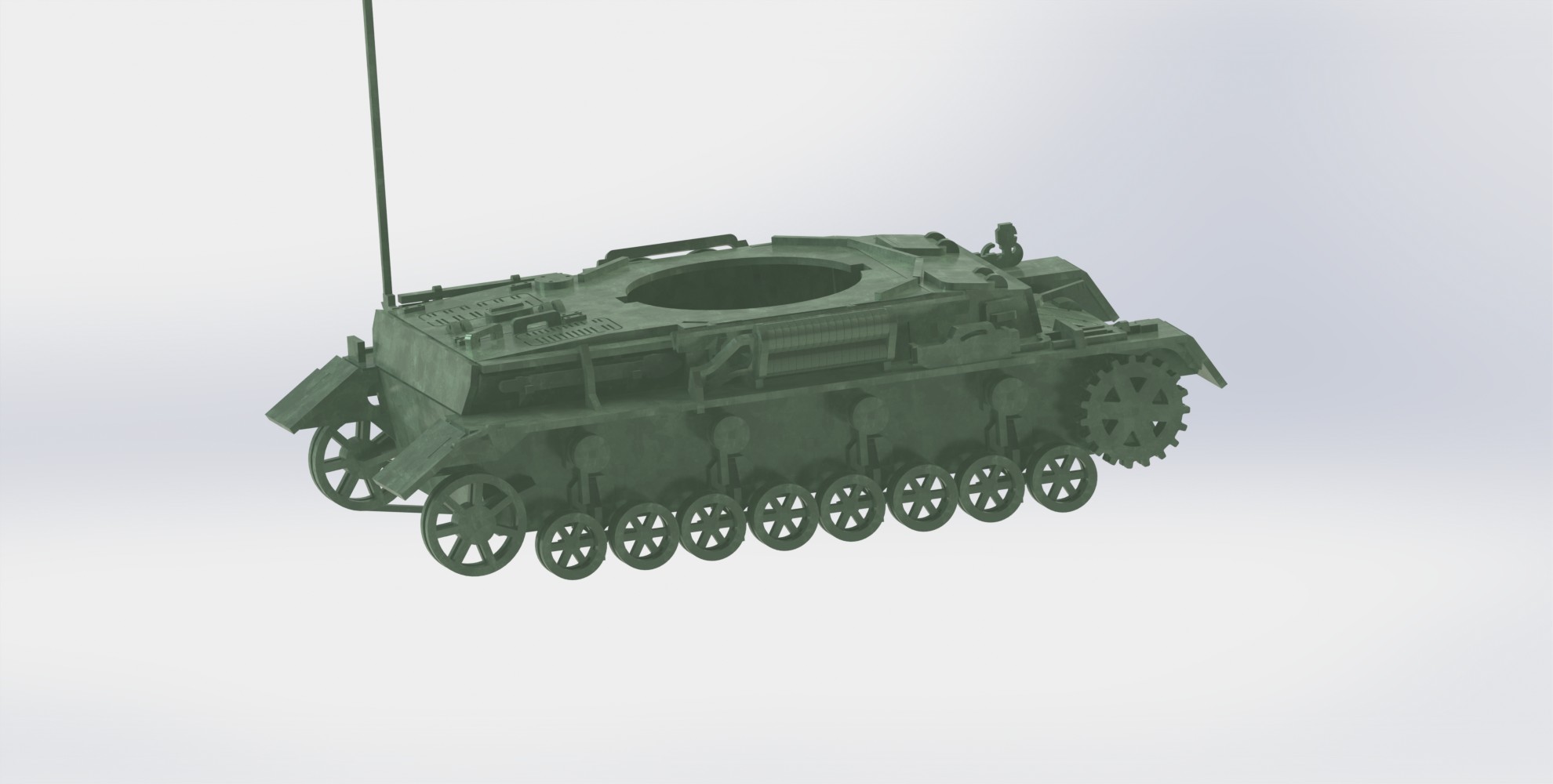 Panzerkampfwagen IV德军坦克模型3D图纸 Solidworks设计 附STEP