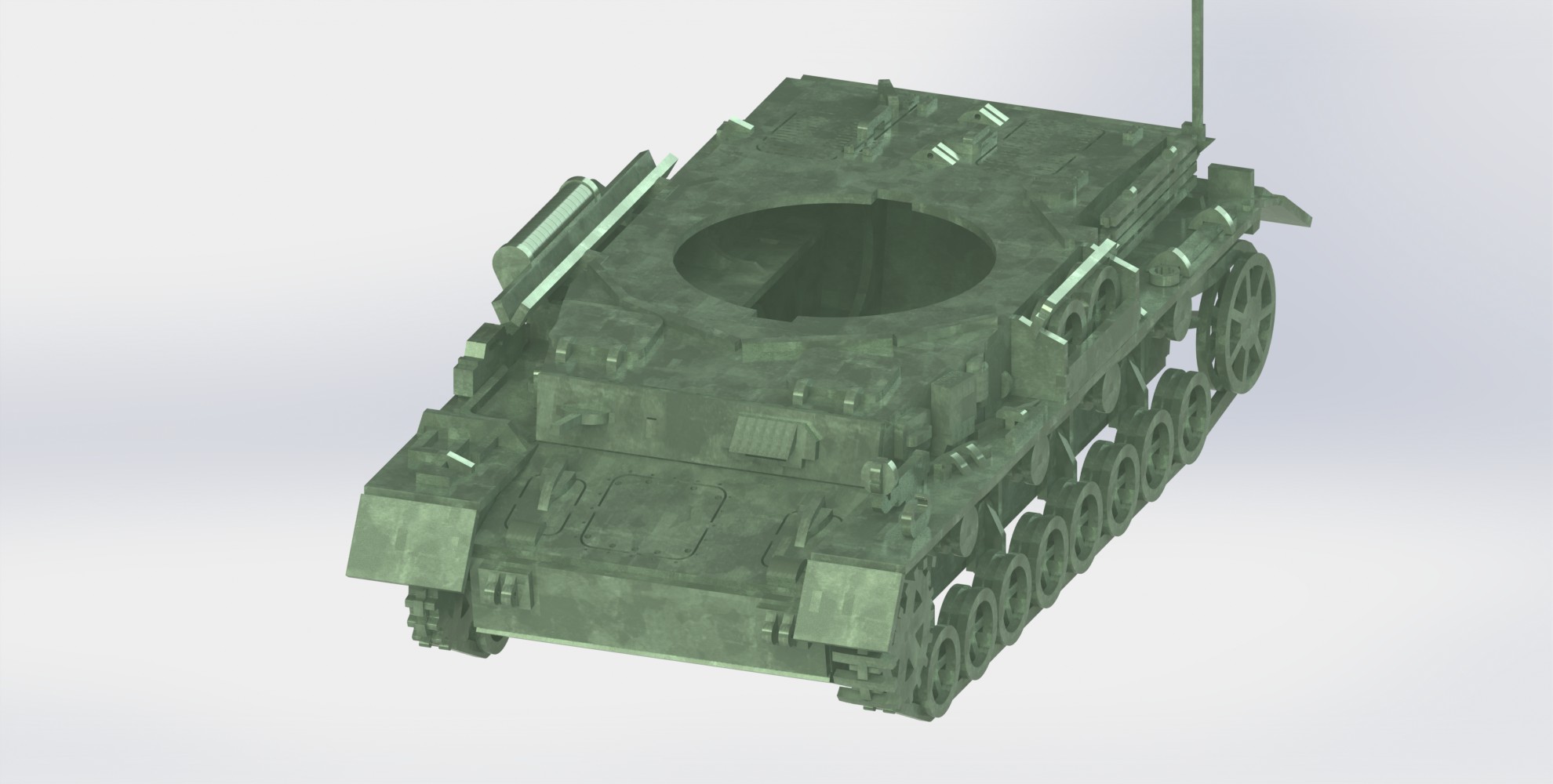 Panzerkampfwagen IV德军坦克模型3D图纸 Solidworks设计 附STEP