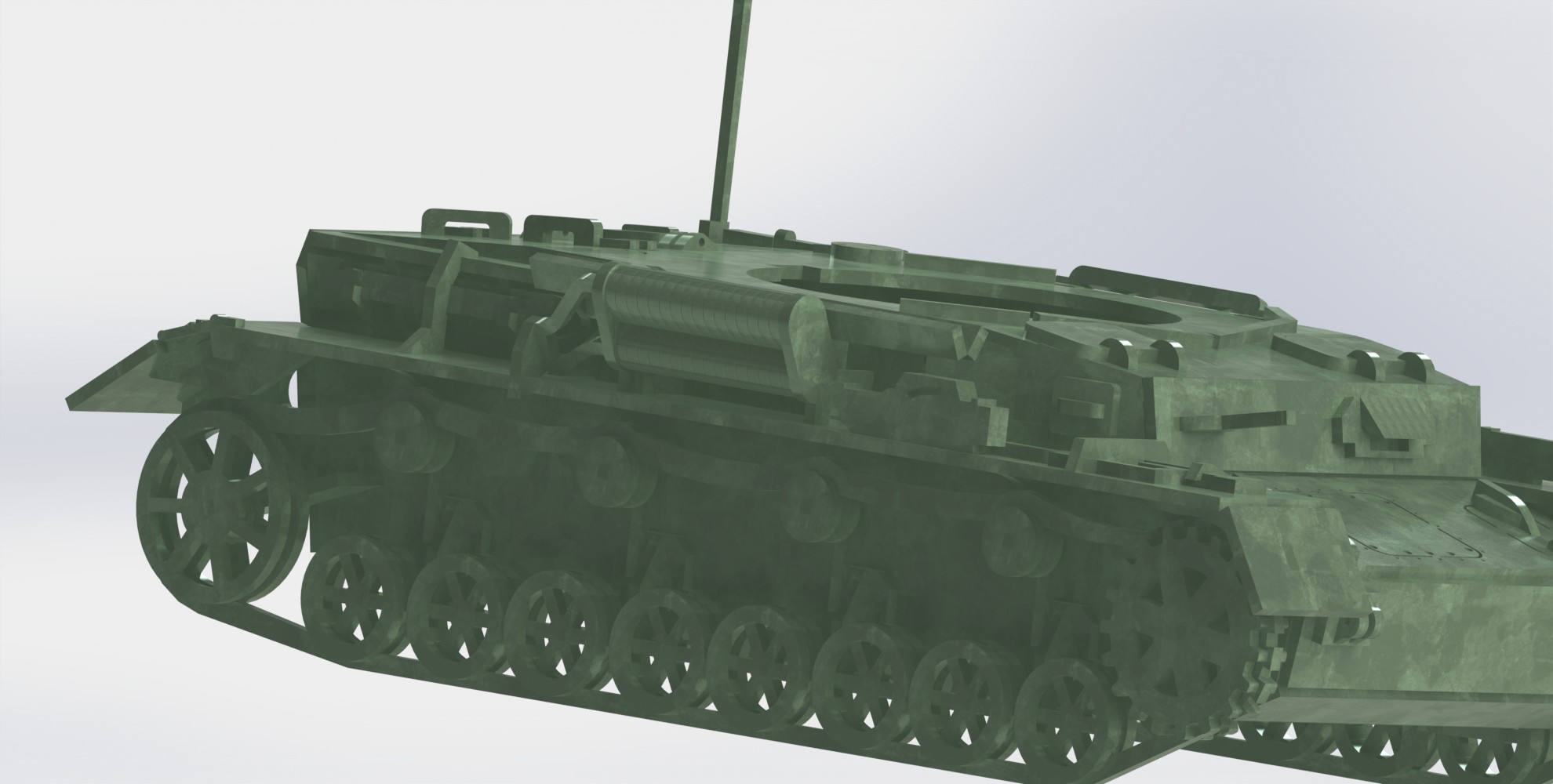 Panzerkampfwagen IV德军坦克模型3D图纸 Solidworks设计 附STEP