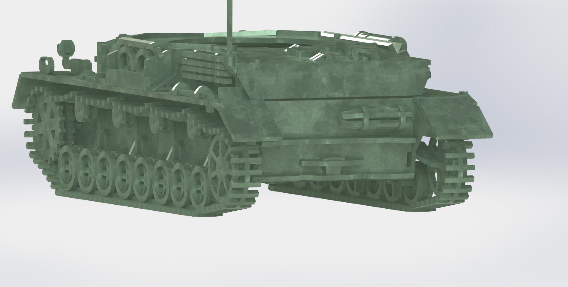 Panzerkampfwagen IV德军坦克模型3D图纸 Solidworks设计 附STEP