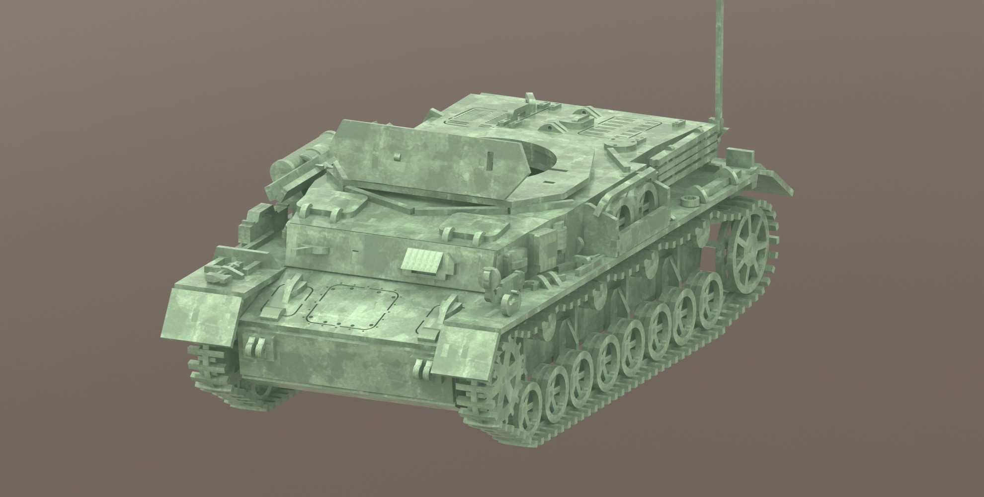 Panzerkampfwagen IV德军坦克模型3D图纸 Solidworks设计 附STEP