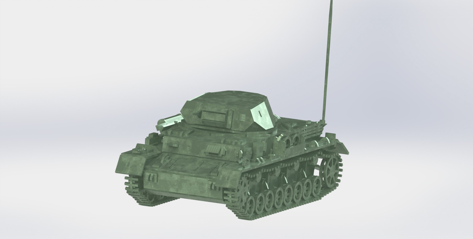 Panzerkampfwagen IV德军坦克模型3D图纸 Solidworks设计 附STEP