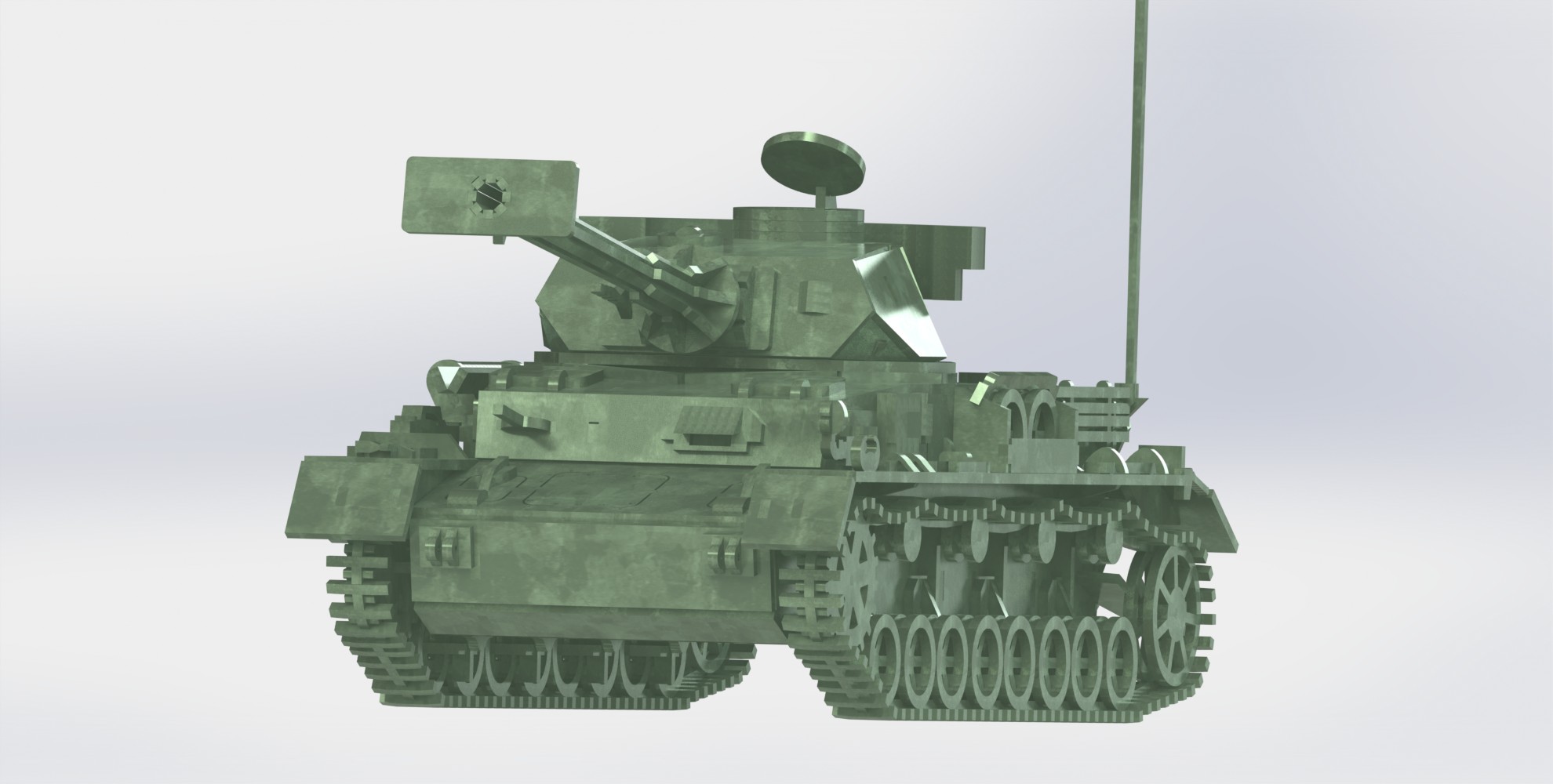 Panzerkampfwagen IV德军坦克模型3D图纸 Solidworks设计 附STEP