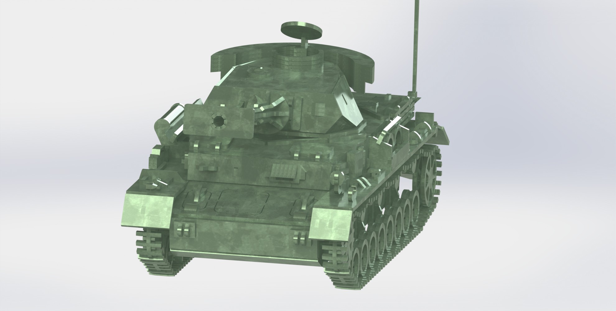 Panzerkampfwagen IV德军坦克模型3D图纸 Solidworks设计 附STEP