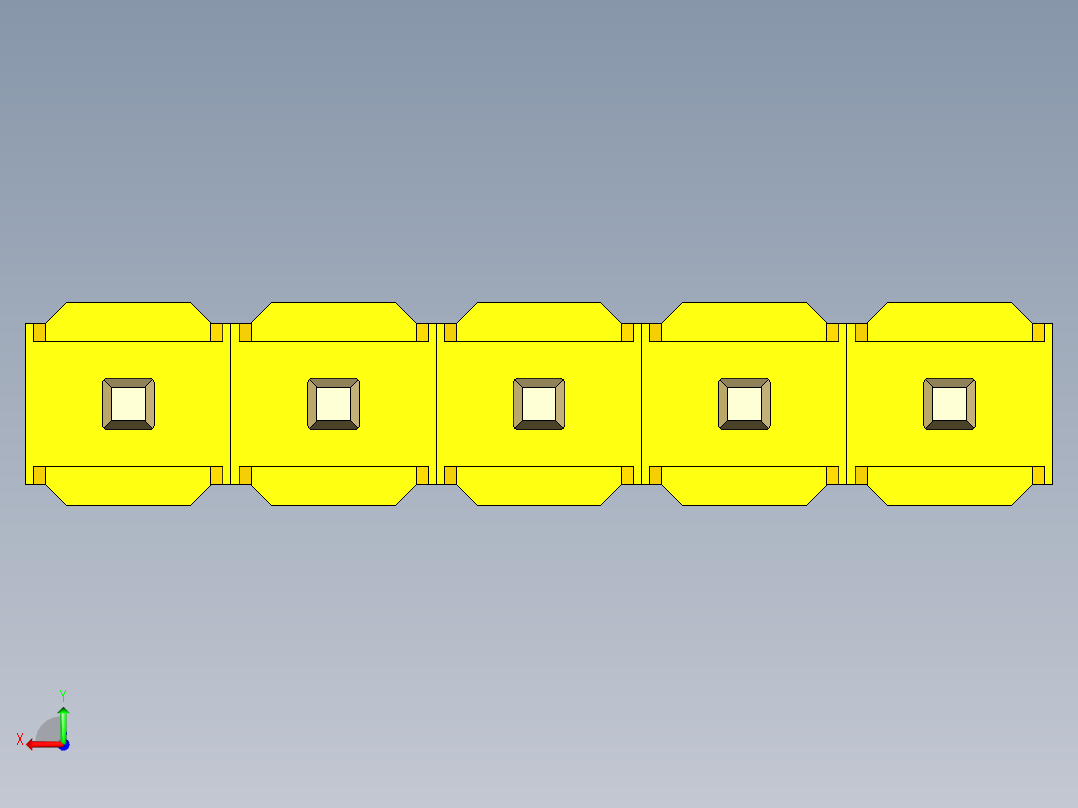 彩色公头100mil（2.54mm）系列-DS1021_yellow_1x05p_100mil_Type1_rev1.0后视图