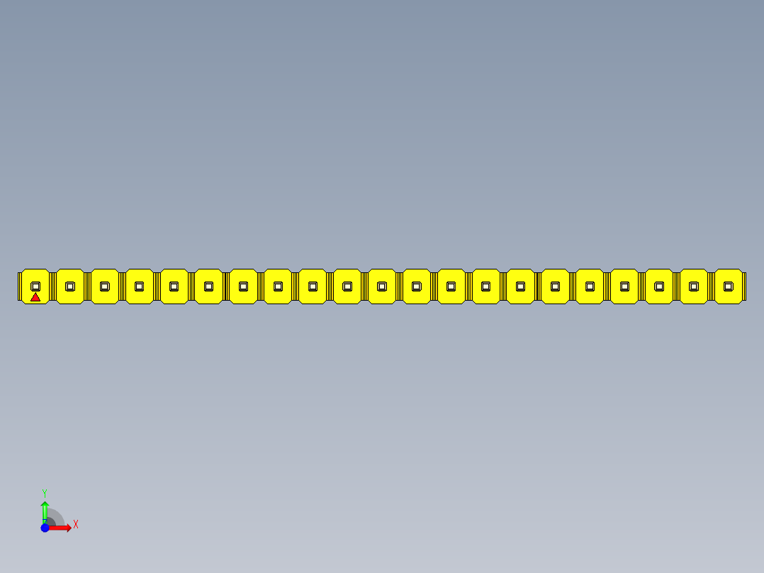 彩色公头100mil（2.54mm）系列-DS1021_yellow_1x21p_100mil_Type1_rev1.0前视图