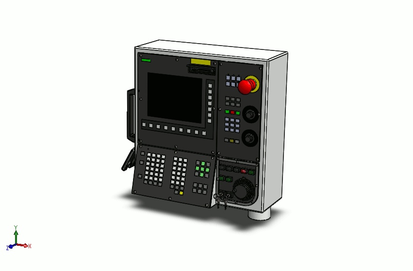 CNC数控车床操控面板3D图纸 Solidworks设计