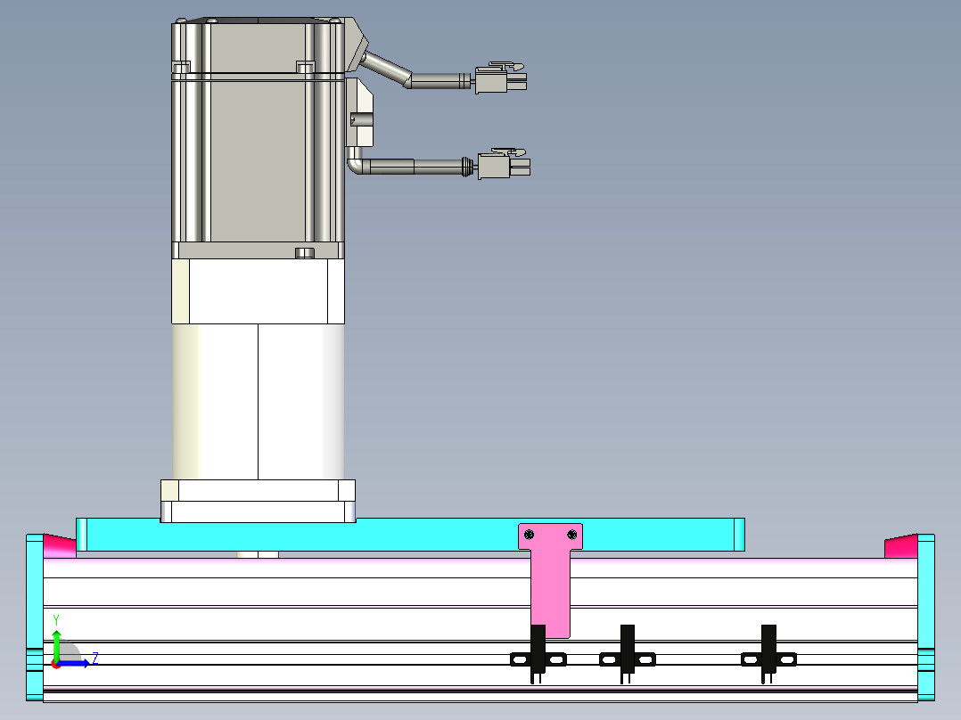 东锦齿条传动DH175G-L167-S50-BU-减速机+750W左视图