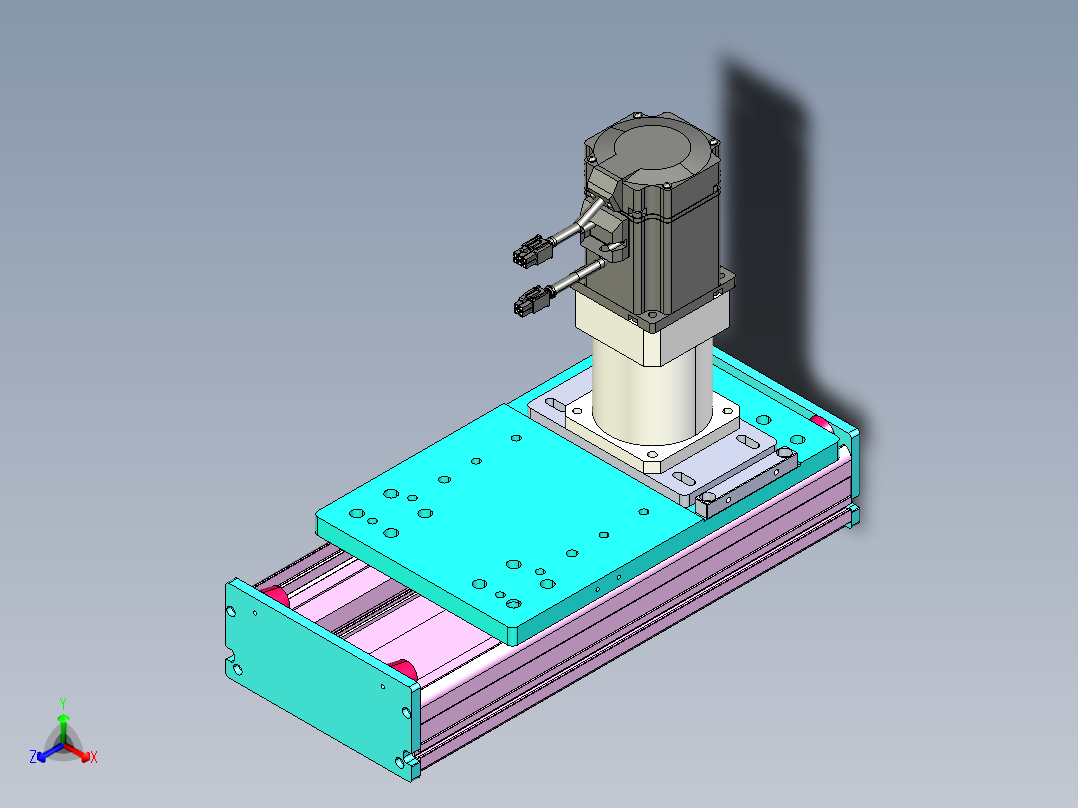 东锦齿条传动DH175G-L167-S50-BU-减速机+750W正等轴测图