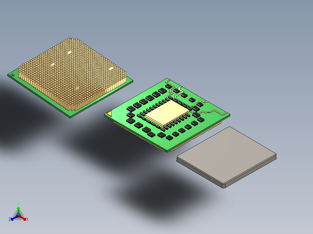 CPU中央处理器2正等轴测图