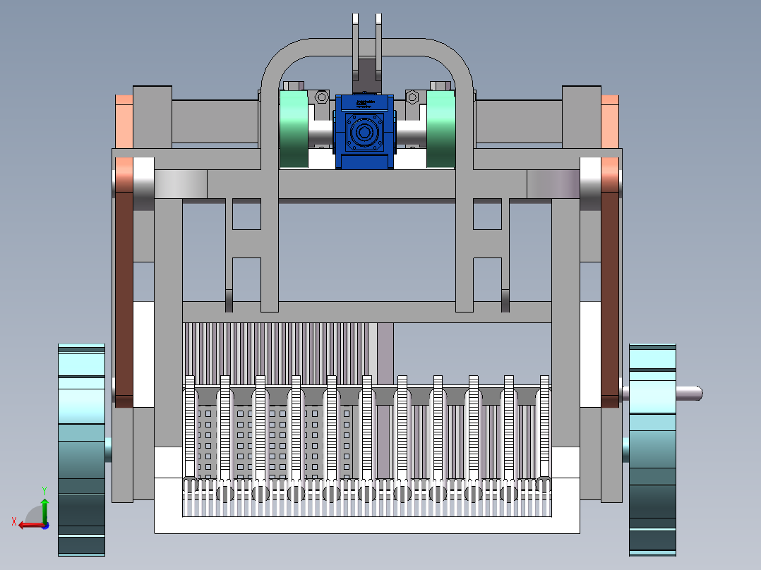 振筛式花生收割机后视图
