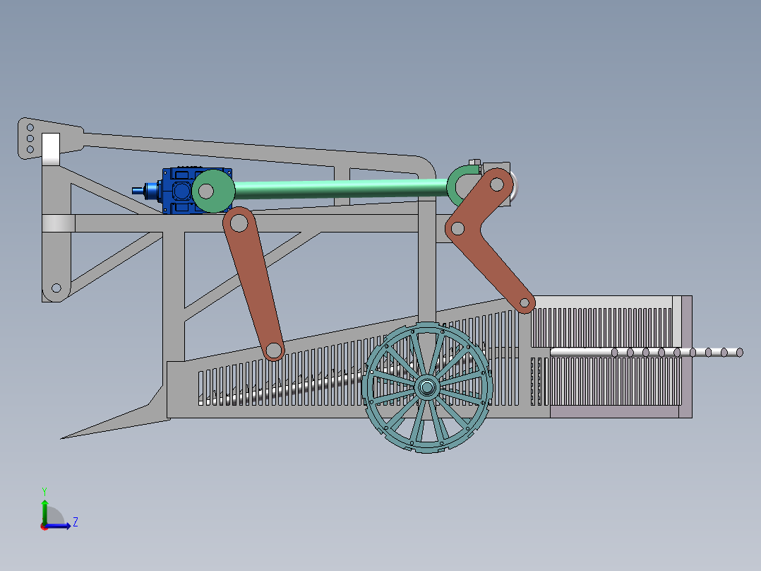 振筛式花生收割机左视图