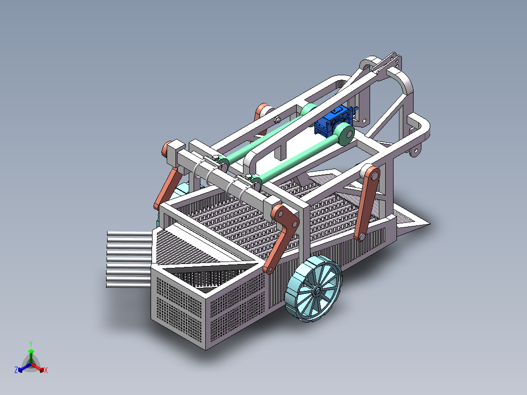 振筛式花生收割机正等轴测图