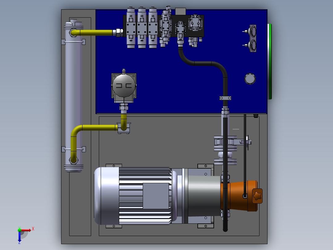 焊接机器人液压站俯视图