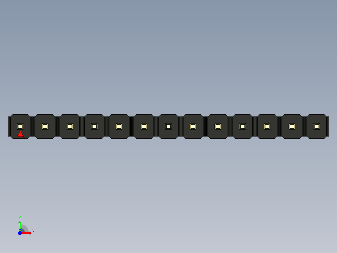彩色公头100mil（2.54mm）系列-DS1021_black_1x13p_100mil_Type1_rev1.0前视图