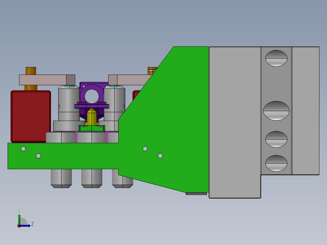 压缩机曲轴箱U钻两孔专机 毕设左视图