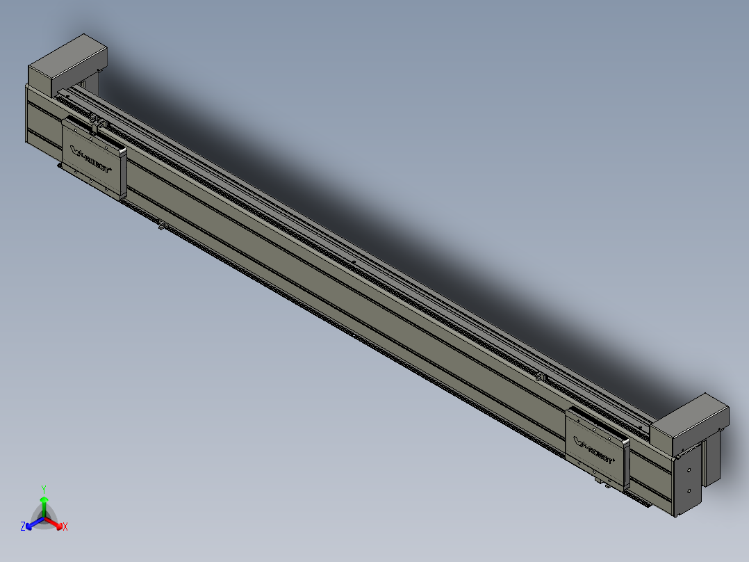 威洛博双电机滑台-VBC14S2-L50-S1200-BD-P40-C6正等轴测图