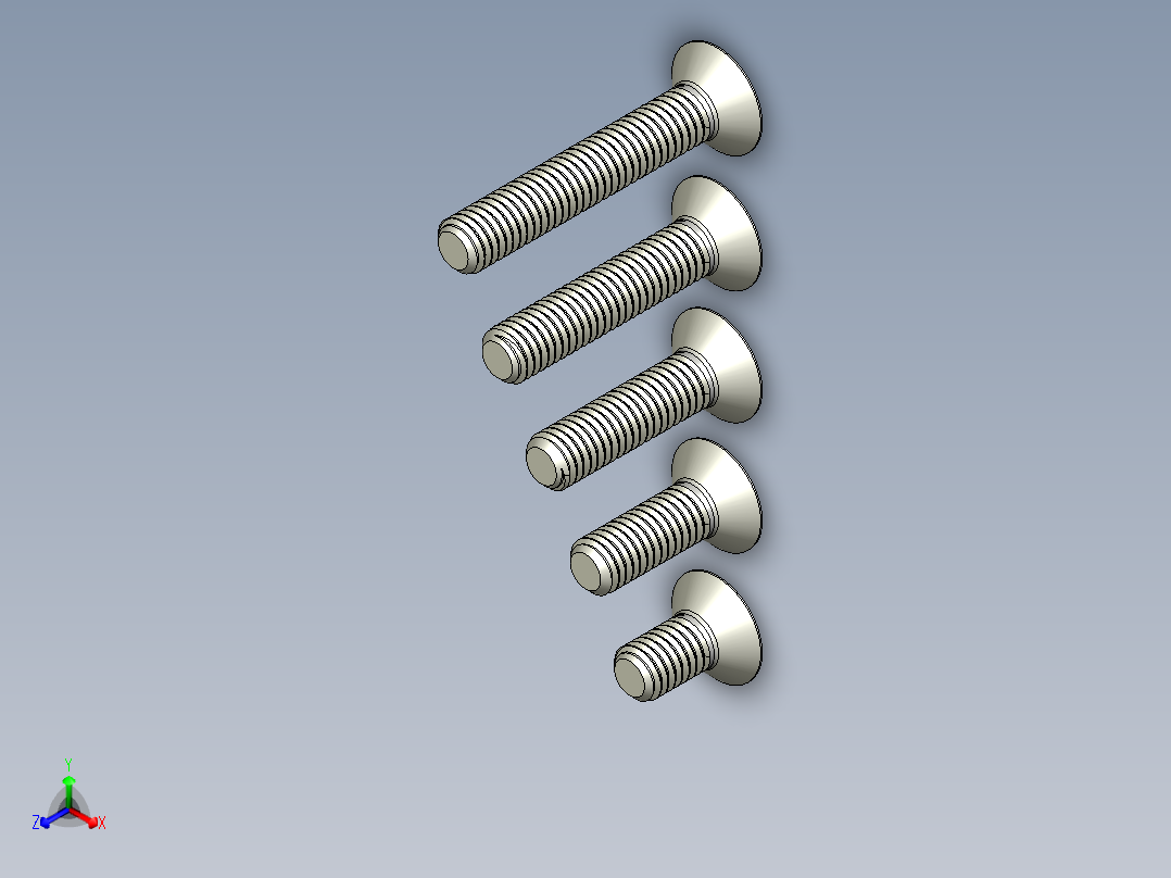 内六角螺栓-M5 Set_CSK Allen Bolt正等轴测图