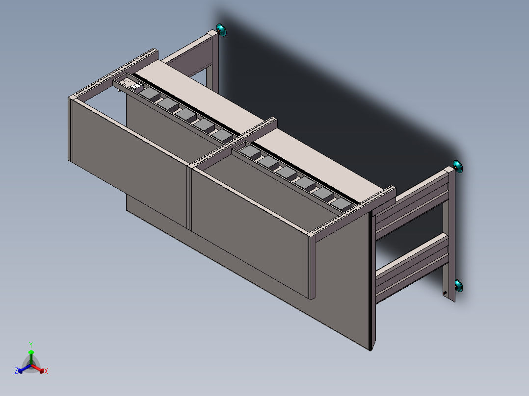 一款拆装检验工作台设计模型三维正等轴测图
