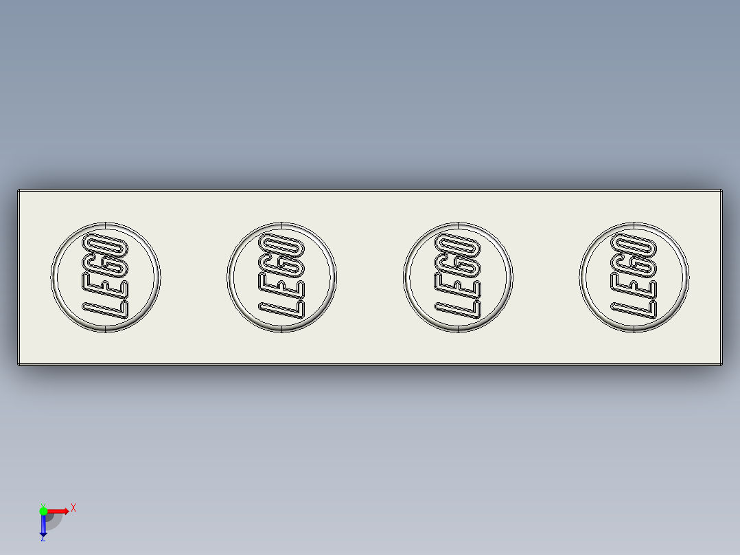 乐高套装 4421基本积木-4211394 - 3010 Medium Stone Grey Brick 1 x 4.STEP俯视图