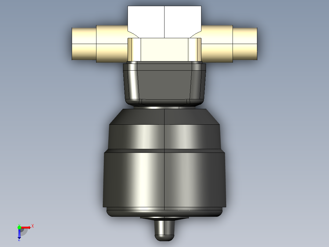 2DKDMCP NO 气动隔膜阀常开，与男性的两端，公制系列PP-H俯视图