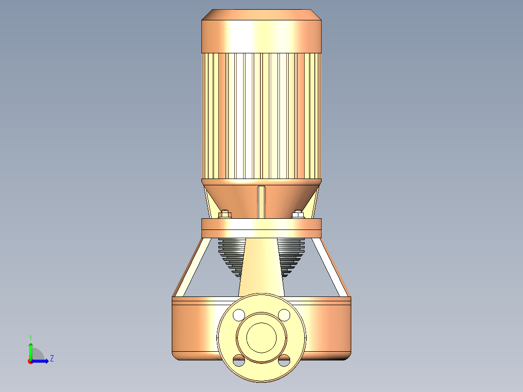 用于热流体-过热水的直列式自冷泵左视图