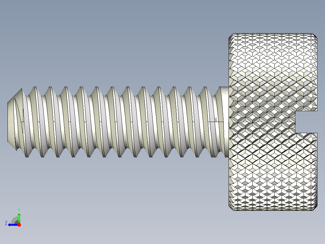 开槽滚花螺钉-M1.6 x 5mm右视图