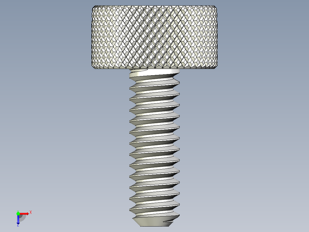 开槽滚花螺钉-M1.6 x 5mm俯视图