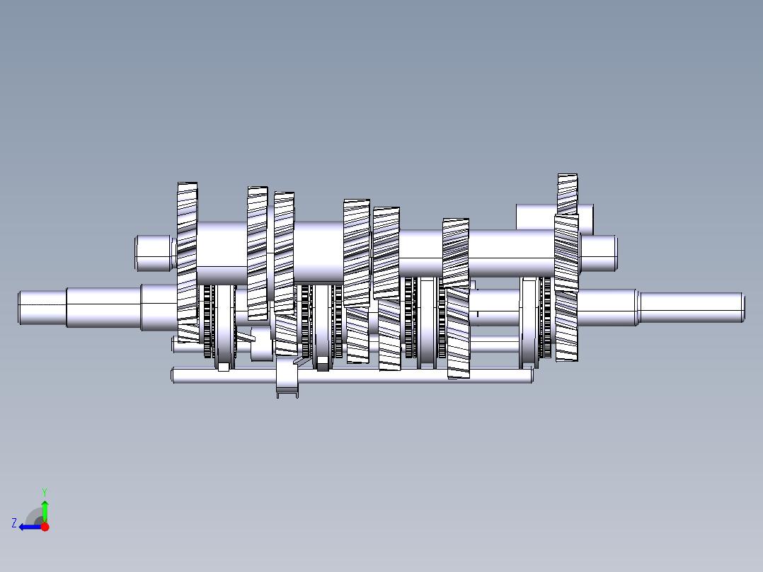 基于CATIA的汽车两轴式五档变速箱设计-含三维catia右视图