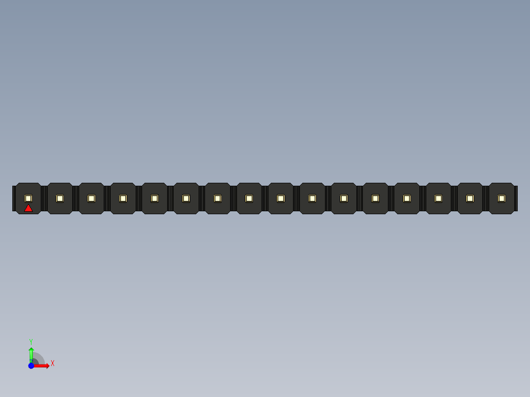 彩色公头100mil（2.54mm）系列-DS1021_black_1x16p_100mil_Type1_rev1.0前视图