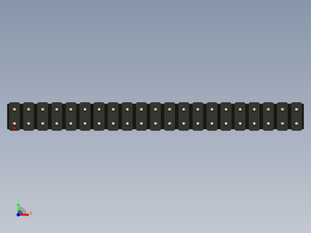 彩色公头100mil（2.54mm）系列-DS1021_black_2x21p_100mil_Type1_rev1.0前视图