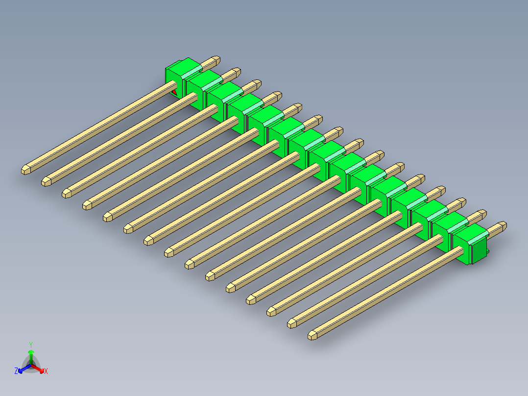 彩色公头100mil（2.54mm）系列-DS1021_green_1x15p_100mil_Type19_rev1.0