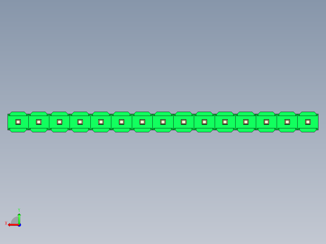 彩色公头100mil（2.54mm）系列-DS1021_green_1x15p_100mil_Type19_rev1.0后视图
