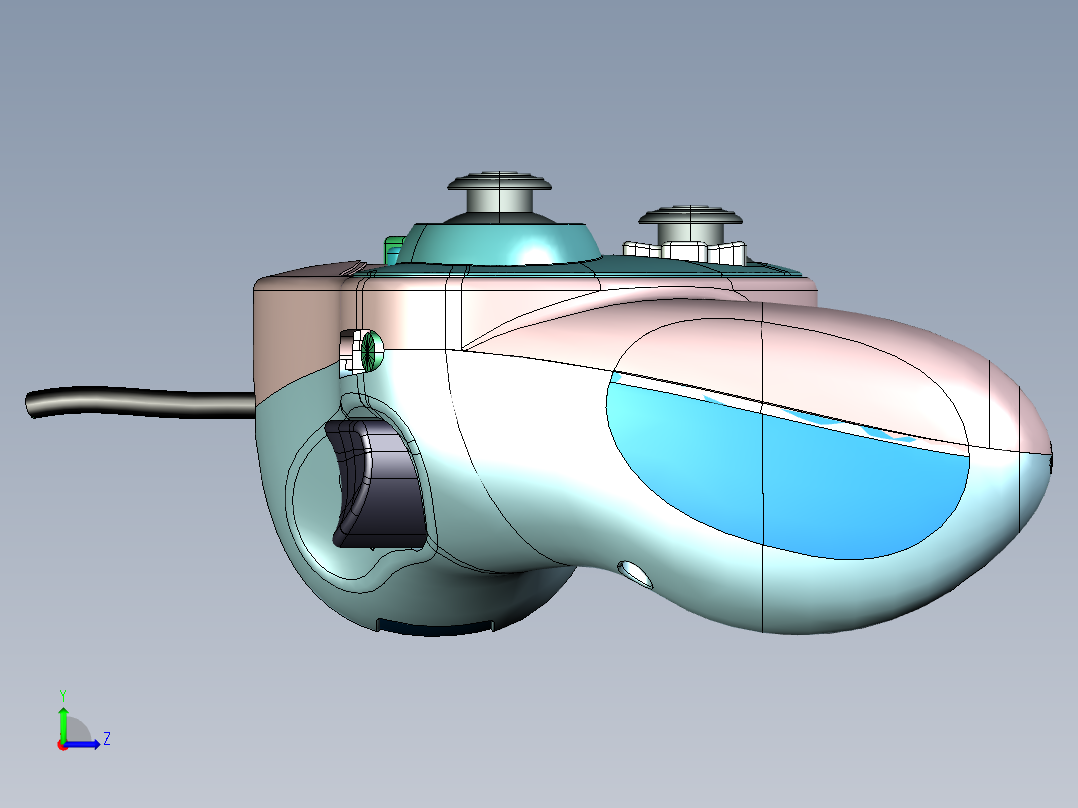 游戏机手柄左视图