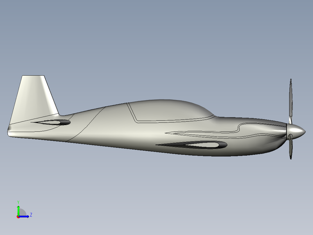 单座小飞机左视图