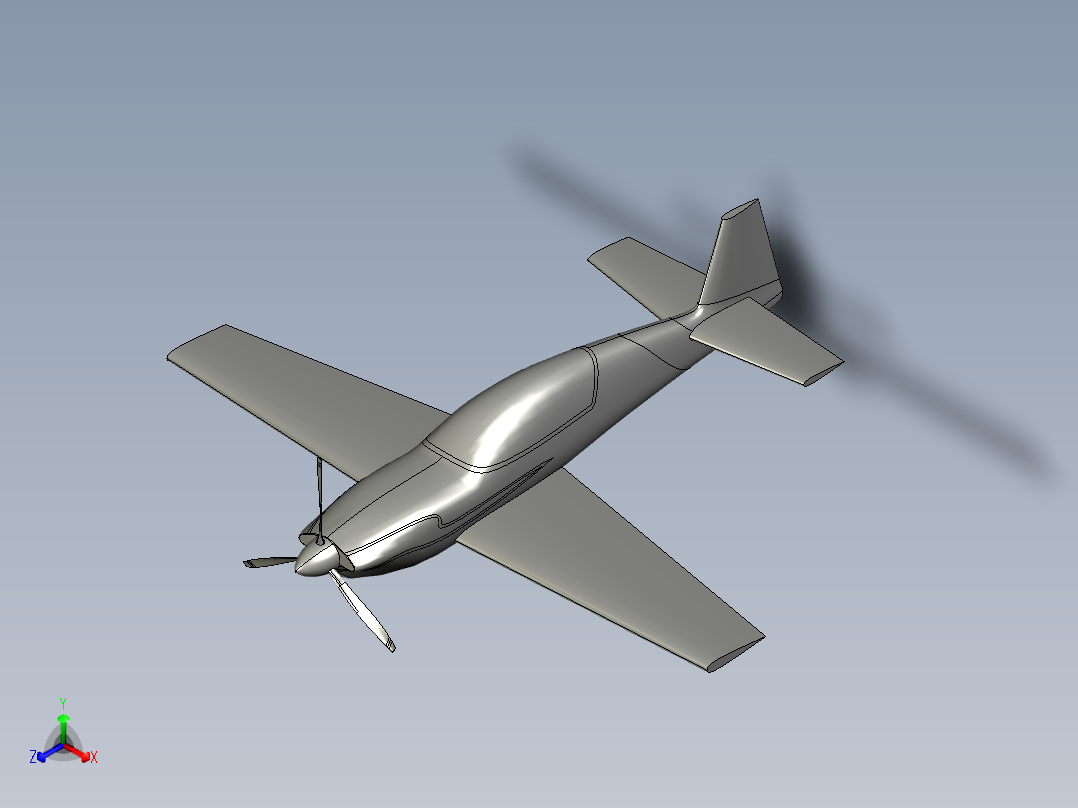 单座小飞机正等轴测图