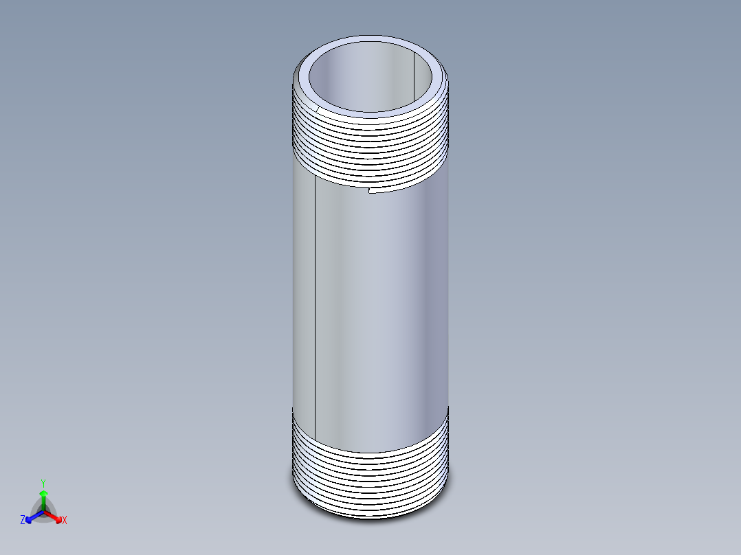 聚氯乙烯配件33-Sch80_Nipple_MPTxMPT_861-218_1.5in x 6in正等轴测图