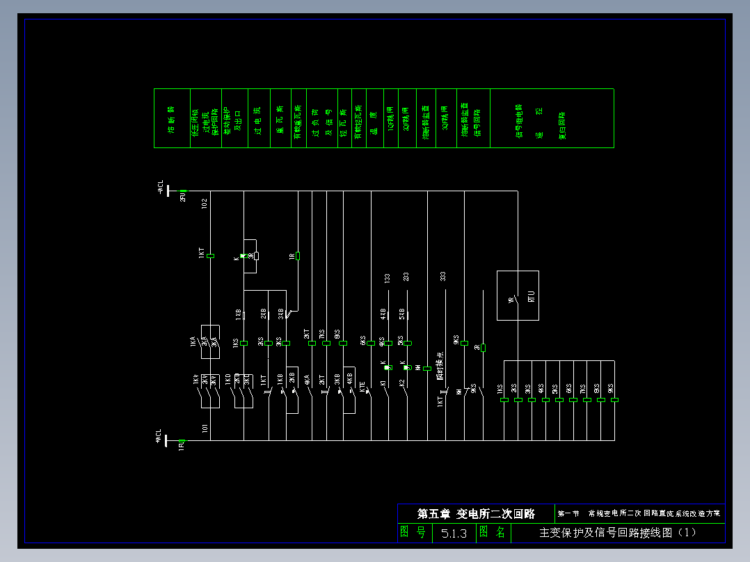 主变保护与信号回路接线图1