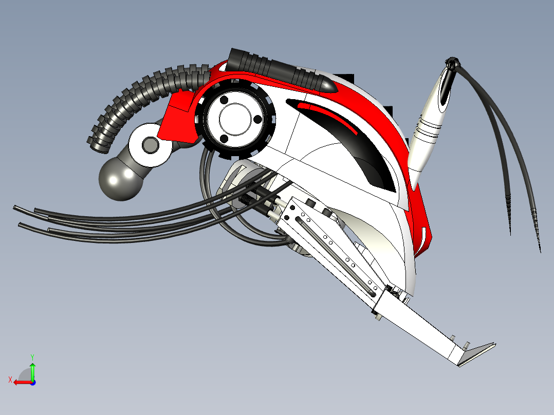 臭虫机器人头后视图