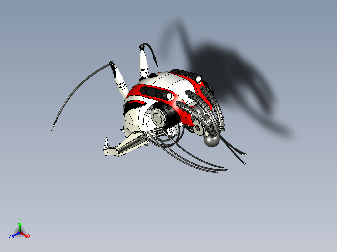 臭虫机器人头正等轴测图